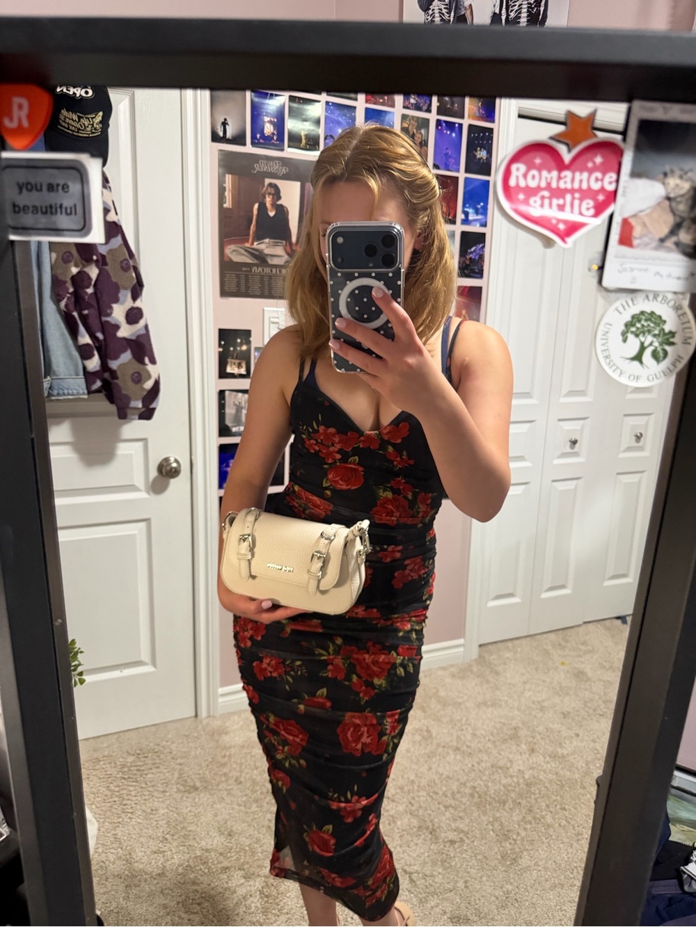 Black Dress With Red Floral